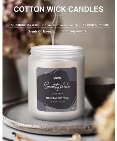IZIDDO Lavender Scented Candles - 45 Hour Burn Handmade Aromatherapy Gifts for Home - Natural 7oz White Candles for Women & Men - Buy Online on GoSupps.com