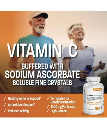 Buffered Vitamin C Powder - 1lb (16oz) - Promotes Healthy Immune System - Powerful Antioxidant - Buy Online on GoSupps.com