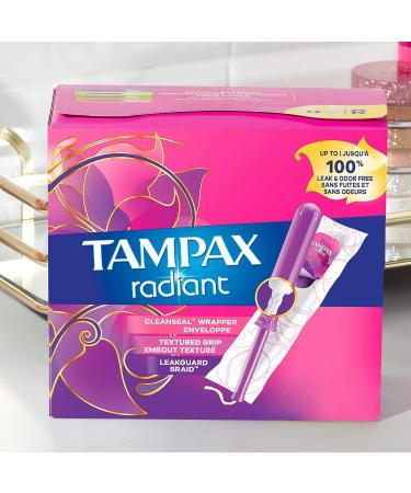 Tampax Radiant Tampons Multipack - Regular/Super Absorbency Unscented 28 Count - Buy Online on GoSupps.com