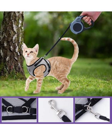 Aedcbaide Cat Harness and Leash Set | Adjustable Escape Proof Puppy & Kitten Harness with 16.4 Ft Retractable Traction Rope | Night Reflector | Ideal for Small Dogs - Buy Online on GoSupps.com