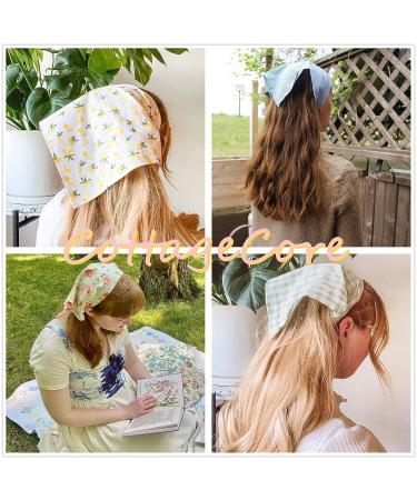 HAIMEIKANG 3-Piece Floral Elastic Hair Scarf Set for Women with Hair Clips - Green, Pink, Yellow - Buy Online on GoSupps.com