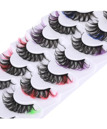 Colored 5D Mink False Eyelashes - 8 Pairs by GODDVENUS | D Curl Strip Lashes for Natural Wispy Look and Salon Perfect Results - Buy Online on GoSupps.com
