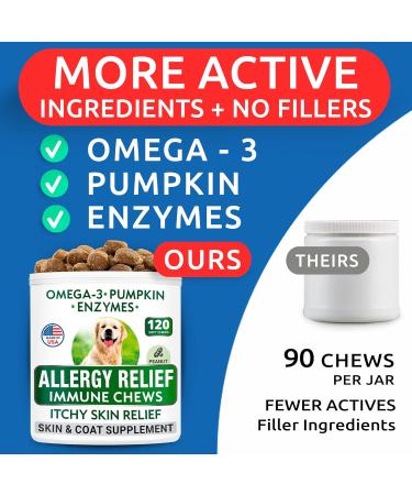 Allergy Relief + Advanced Allergy Bundle - Anti-Itch&Hot Spots + Itchy Skin Relief Pills - Omega 3 + Pumpkin+ Enzymes + Probiotics - Immune Supplement + Anti Itching Licking - 360 Chews - Made in USA - Buy Online on GoSupps.com