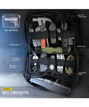 WYNEX Tactical Large Admin Pouch - Double Layer Design, Molle EDC EMT Utility Pouch with Map Sleeve, Flag Patch Included - Black - Buy Online on GoSupps.com