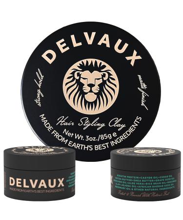 Delvaux Natural Hair Styling Clay - The Best Ingredients - Strong hold & Matte finish