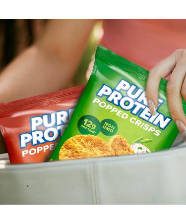 Pure Protein Popped Crisps Variety Pack - Hickory Barbecue & Sour Cream & Onion - High Protein Snack - 12g Protein - 1.27oz - 12 Count - Buy Online on GoSupps.com