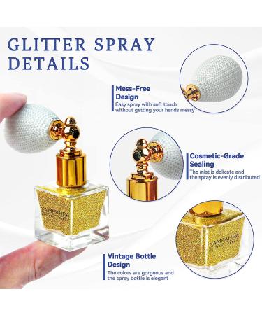 Extra Fine Gold and Silver Glitter Spray - Perfect for Hair, Body, and Face Makeup - Ideal for Rave, Clothes, Nails, and Crafts - Buy Online on GoSupps.com