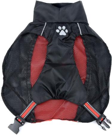 Zweitea Waterproof Reflective Raincoat for Medium & Large Dogs - Windproof & Mesh Lined Red Jacket for Outdoor Hiking - 5XL (1 Pack) - Buy Online on GoSupps.com