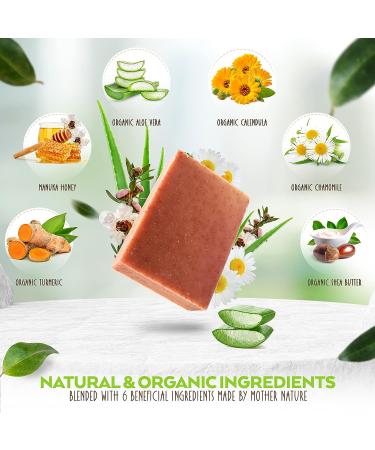 Aspen Kay Manuka Honey & Turmeric Unscented Soap Bar - Natural & Organic Ingredients for All Skin Types - Face & Body Soap for Women & Men - Buy Online on GoSupps.com