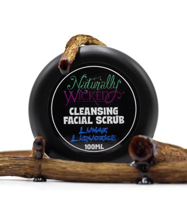 Naturally Wicked Lunar Liquorice Facial Scrub 100ml Natural Vegan Exfoliating Cleanser with Activated Charcoal - Buy Online on GoSupps.com