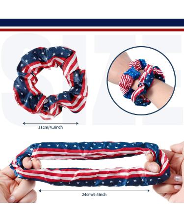 Patriotic 4th of July Hair Scrunchies Set - American Flag, Star, Heart Hair Ties for Teen Girls - Buy Online on GoSupps.com