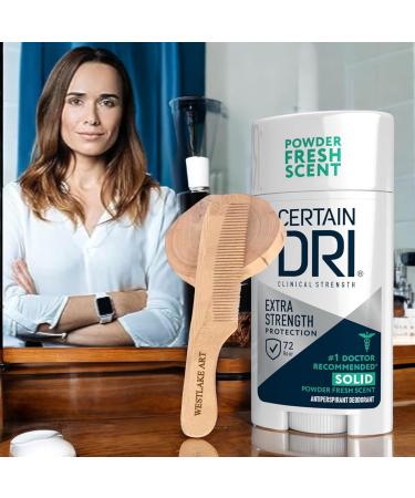 Clinical Strength Antiperspirant Deodorant for Women | 72-Hour Protection Solid Stick | Pack of 3 + Free Westlake Art Wooden Comb - Buy Online on GoSupps.com