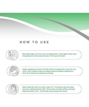 Uber Numb 5 Lidocaine Topical Numbing Cream - Maximum Strength Pain Relief 2 oz - Vitamin E and Allantoin Infused Anesthetic Cream - CR 2 Ounce Pack of 1 - Buy Online on GoSupps.com