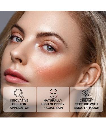 Kyda Blush Beauty Wall - Long-Lasting Liquid Face Touch Rouge with Pillow Applicator | Natural Shimmer Cream Blush (#10 Sunset Glow) - 0.6 fl oz - Buy Online on GoSupps.com