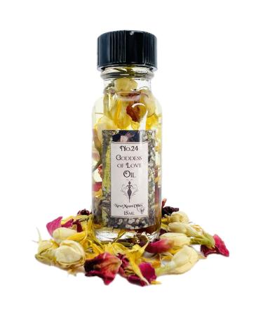 Goddess of Love Oil by New Moon Vibes - Attraction Love Joy Passion Commitment Intimacy Fidelity - Spells Rituals Conjure - Handmade with Essential Oils & Herbs - Wicca Pagan Hoodoo Magick