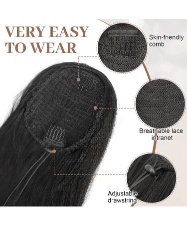 aikaa Ponytail Extensions 26 inch Long Drawstring Wavy Clip in Ponytail Hair Extensions Layered Synthetic Hairpiece for Women 26 Inch 26 Inch 4# Dark Brown - Buy Online on GoSupps.com