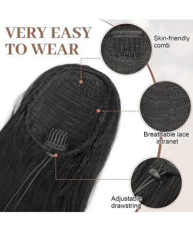 Aikaa Long Braid Ponytail Hair Extension - 65cm Wavy Natural Brown & Blonde Hair for Women | Smooth Stylish & Easy to Use - Buy Online on GoSupps.com