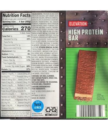 Millville Elevation Mint Chocolate and Chocolate Peanut Butter High Protein Bars 14.4oz 408g (Pack of Four) - Buy Online on GoSupps.com