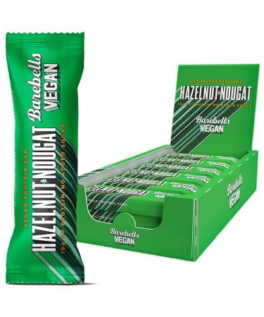 Barebells Protein Bars | 15g protein low carb vegan chocolate bars with vegan protein | delicious vegan snacks 12 x 55g (Vegan Hazelnut Nougat)