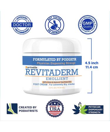 Revitaderm Urea Foot Cream 40% for Dry Cracked Feet & Hands - Callus Remover with Free Pumice Stone - Deeply Moisturizes Skin on Feet, Hands, Knees & Elbows - Buy Online on GoSupps.com