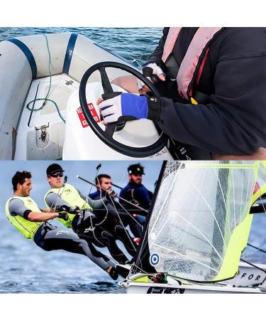 FitsT4 Sailing Gloves 3/4 Finger | Ideal for Sailing, Yachting, Kayaking, Fishing | Medium Blue | Men and Women - Buy Online on GoSupps.com