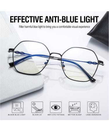 Duco Blue Light Filter Glasses for Women - Prescription-Free Anti-Blue Light Computer TV & Cell Phone Glasses with 100% UV Protection - Model 8216 Black - Buy Online on GoSupps.com
