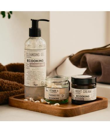 Ecooking Fragrance-Free Face Cleansing Gel with Organic Sunflower Oil Vitamin E & Cucumber Extract 200ml | Normal Oily & Sensitive Skin Cleanser | Blemish Control & Makeup Remover Without Fragrance - Buy Online on GoSupps.com