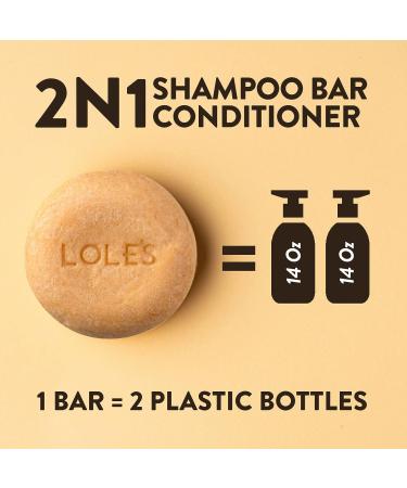 LOLE'S 2in1 Shampoo Bar & Conditioner - Almond Oil for Dry & Color Treated Hair, Nourish, Deep Moisture - 99% Natural Origin, Sustainably Sourced Beeswax - Free from Preservatives, Silicones, Soap & Dyes - Buy Online on GoSupps.com