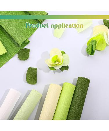 Gersoniel 57 Pieces Crepe Paper Flower DIY Kits 6 Rolls 35g Crepe Paper Rolls 50 Pcs Green Floral Iron Wire 1 Roll 50 M Green Floral Tape for Birthday Party Wedding Festival Ornament(Green Series) - Buy Online on GoSupps.com
