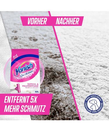 Vanish Oxi Action Upholstery & Carpet Cleaner Powder 820g - Powerful Cleaning for Large Areas Eliminates Dirt Odors & Dust - Buy Online on GoSupps.com
