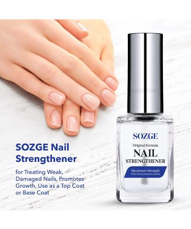 Extra Strong Nail Strengthener Serum - Top/Base Coat for Weak & Damaged Nails - Cuticle Care Growth Treatment - 1 Pack - Buy Online on GoSupps.com