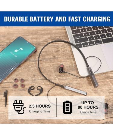 CESLIFF Rechargeable Hearing Aids - Wireless Neckband Amplifier for Seniors & Adults - Noise Canceling, 2 Modes, 5 Volume Control - Silver Grey - Buy Online on GoSupps.com