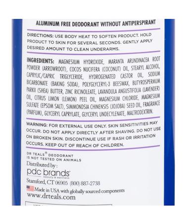 Dr Teal's Lavender Deodorant - Aluminum, Paraben & Phthalate Free - 2.65 oz - Buy Online on GoSupps.com