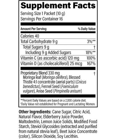 UpSpring Milkflow Immune Support Drink Mix - Elderberry Lemonade Flavor | Lactation Supplement for Breastfeeding Mothers | Fenugreek-Free Moringa Blend | 16 Servings - Buy Online on GoSupps.com