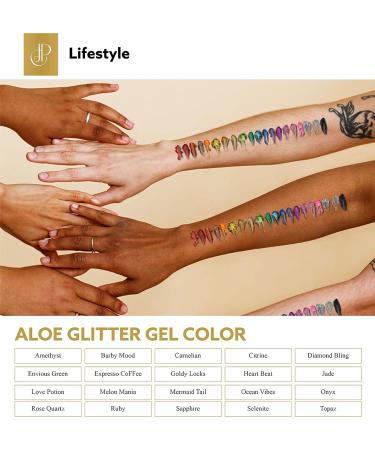 CJP Beauty Holographic Glitter Gel - Self-Adhesive & Quick-Dry Body Glitter - 92% Aloe Vera - For Body, Hair, Face, Eyes - 14g/0.49oz - Barby Mood - Buy Online on GoSupps.com