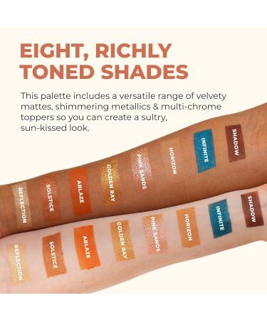 Beauty for Real Golden Hour Eyeshadow Palette - 8 Shades Matte & Shimmer Mango Butter & Vitamin E Infusion - Vegan & Cruelty-Free - Buy Online on GoSupps.com