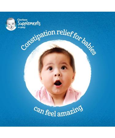Gerber Supplements for Baby Constipation Relief (GOS FOS) 0-3 Years For Constipation & Irregularity No Additives Colours Flavours or Artificial Sweetener Sachets - Buy Online on GoSupps.com