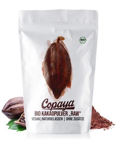 Copaya cocoa powder organic 500g raw cocoa powder from organic cultivation unsweetened unmistakable & intensive aroma from high -quality cocoa beans 11% fat heavily de -oiled 500g 500 g (1 Pack) - Buy Online on GoSupps.com