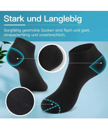 TUUHAW Sneaker Socks - 10 Pairs Unisex Sports Cotton Half Running Socks (Size 43-46) - Breathable & Comfortable 10x Black - Buy Online on GoSupps.com