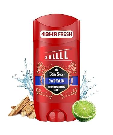 Old Spice Captain Deodorant Stick for Men, 85 ml, 48H Fresh, Long-Lasting Fragrance in Perfume Quality, 0% Aluminium Salts, No Stains on Black and White, Made from 50% Recycled Plastic