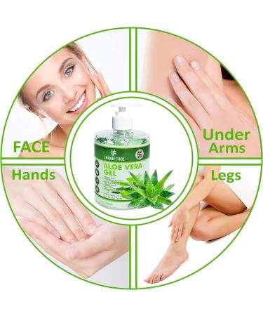 FRO Pure Aloe Vera Gel 100% Natural & Organic | Soothing & Hydrating | No Sticky Residue | 500ml Pack (1) | Gluten-Free, Cruelty-Free - Buy Online on GoSupps.com