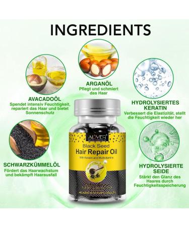 P-Beauty Organic Black Cumin Oil Capsules with Keratin - 120 Capsules for External Use Hair Growth Hair Oil & Scalp Care - Gives Hair Strength & Shine - Buy Online on GoSupps.com