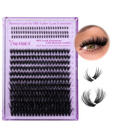 Yawamica Cluster Eyelash Extensions Fluffy Lash Clusters with Bottom Lashes 200D Volume Individual Lashes 315pcs Wispy Eyelash Clusters 10-20mm DIY Lash Extension at Home