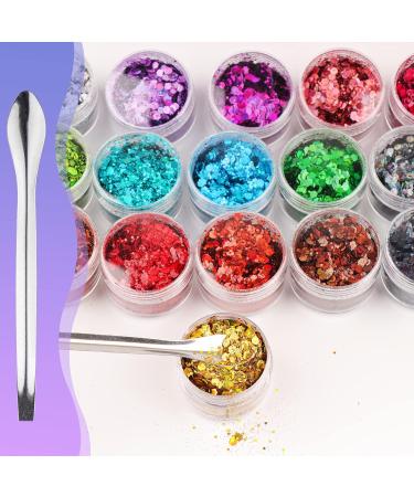 Buy Tahbarshi 16 Colors Glitter Hexagonal Sequins | Sparkling Craft & Cosmetic Glitter for Parties Festivals & DIY Projects - International Shipping Available - Buy Online on GoSupps.com