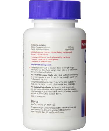 Citracal Calcium Citrate Vitamin D Caplet 120 Count (Pack of 1) - Buy Online on GoSupps.com