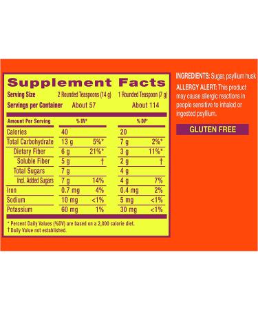 Metamucil Natural Psyllium Husk Powder with Real Sugar - 114 Teaspoons (28.1 oz) - Buy Online on GoSupps.com