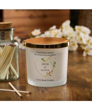 Personalised Large Double Wick Engagement Candle Gift with Gold Leaf (Planet spa) - Buy Online on GoSupps.com