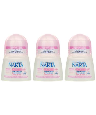 NARTA - Women's Deodorant Roll-on Antiperspirant Bio-Effective 48h - 50 ml - Pack of 3
