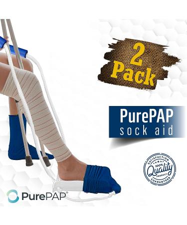 PurePAP 2 Pack Sock Aid for Men and Women - Strong Sock Helper for Compression Socks - Foam Handled Sock Donner - Buy Online on GoSupps.com