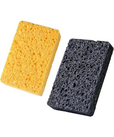 Dish Sponge 12Pcs Non-Scratch Scrub Sponge Absorbent Kitchen Sponges Quick Foaming Dish Scrubber Pads for Effortless Cleaning Dishes Pots Pans Yellow - Buy Online on GoSupps.com